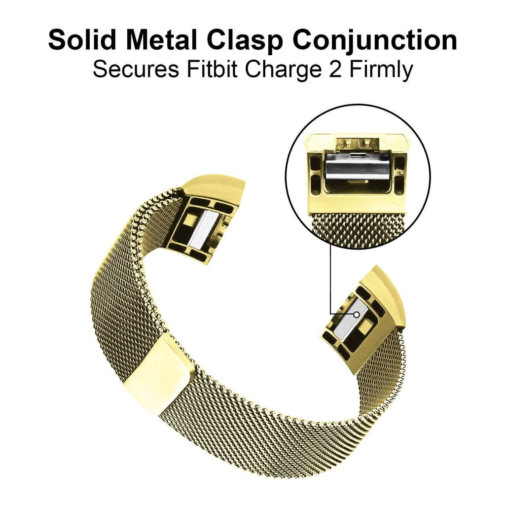 Stainless Steel Mesh Milanese Loop Band for Fitbit Charge 2
