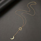 Stainless Steel Sun Totem and Moon Necklace