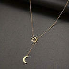 Stainless Steel Sun Totem and Moon Necklace