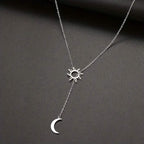 Stainless Steel Sun Totem and Moon Necklace