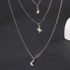 Star Moon Multi-layer Pendant Necklace