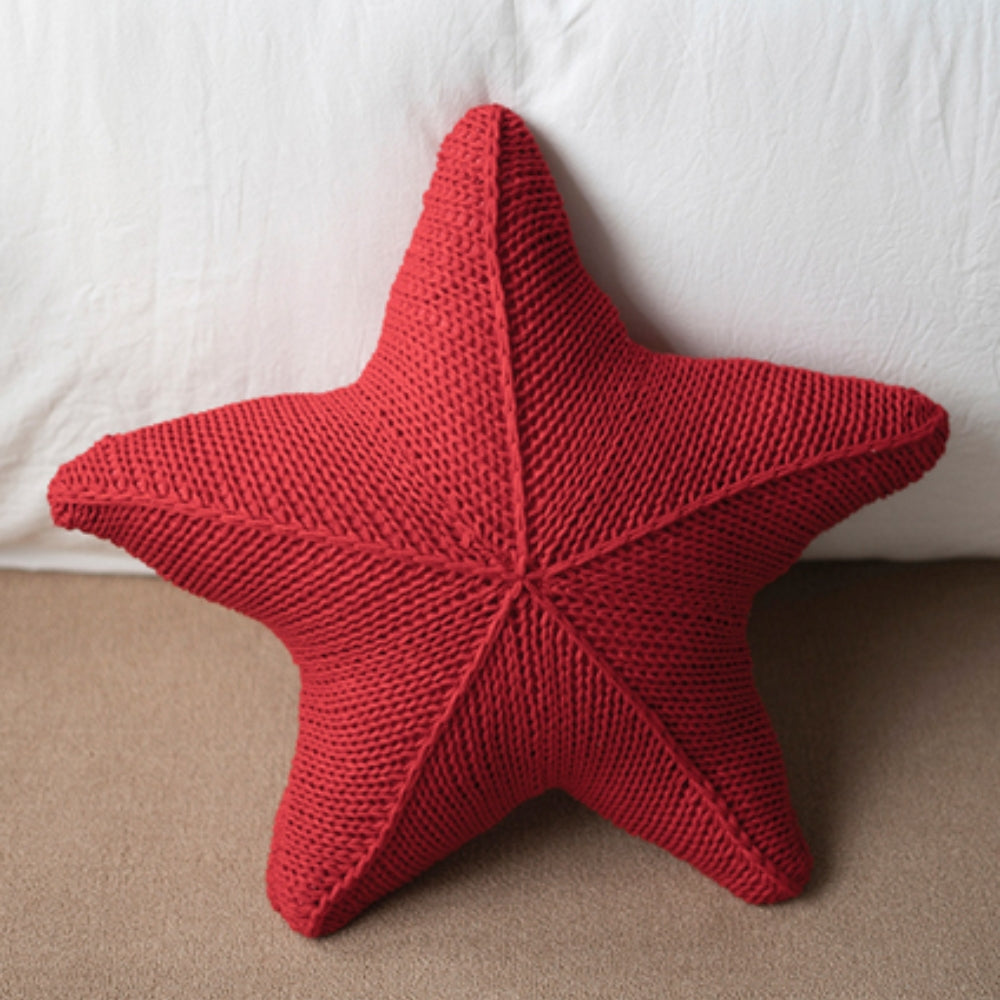 Hand-Knit Starfish Decorative Pillow