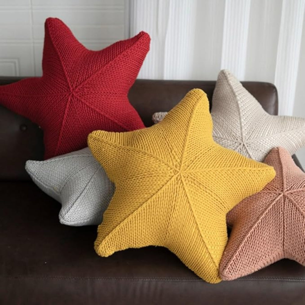 Hand-Knit Starfish Decorative Pillow