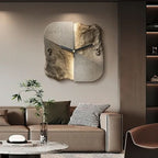 StoneAura Modern Sandstone Clock, 3D Relief, Silent Quartz