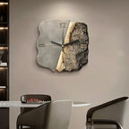 StoneAura Modern Sandstone Clock, 3D Relief, Silent Quartz