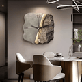 StoneAura Modern Sandstone Clock, 3D Relief, Silent Quartz