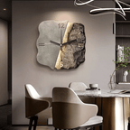 StoneAura Modern Sandstone Clock, 3D Relief, Silent Quartz