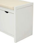 Storage Bench with Removable Cushion and 3 Flip Lock Storage Cubbies