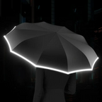 Wind-Resistant Umbrella with Reflective Band