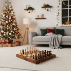 STRATEGIQON – Premium chess set made of wood with classic, foldable walnut wood board