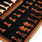 STRATEGIQON – Premium chess set made of wood with classic, foldable walnut wood board