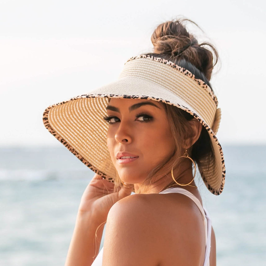 Leopard Trim Foldable Bow Visors