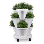 Vertical Stackable Planters - 4 Tier Garden Pots