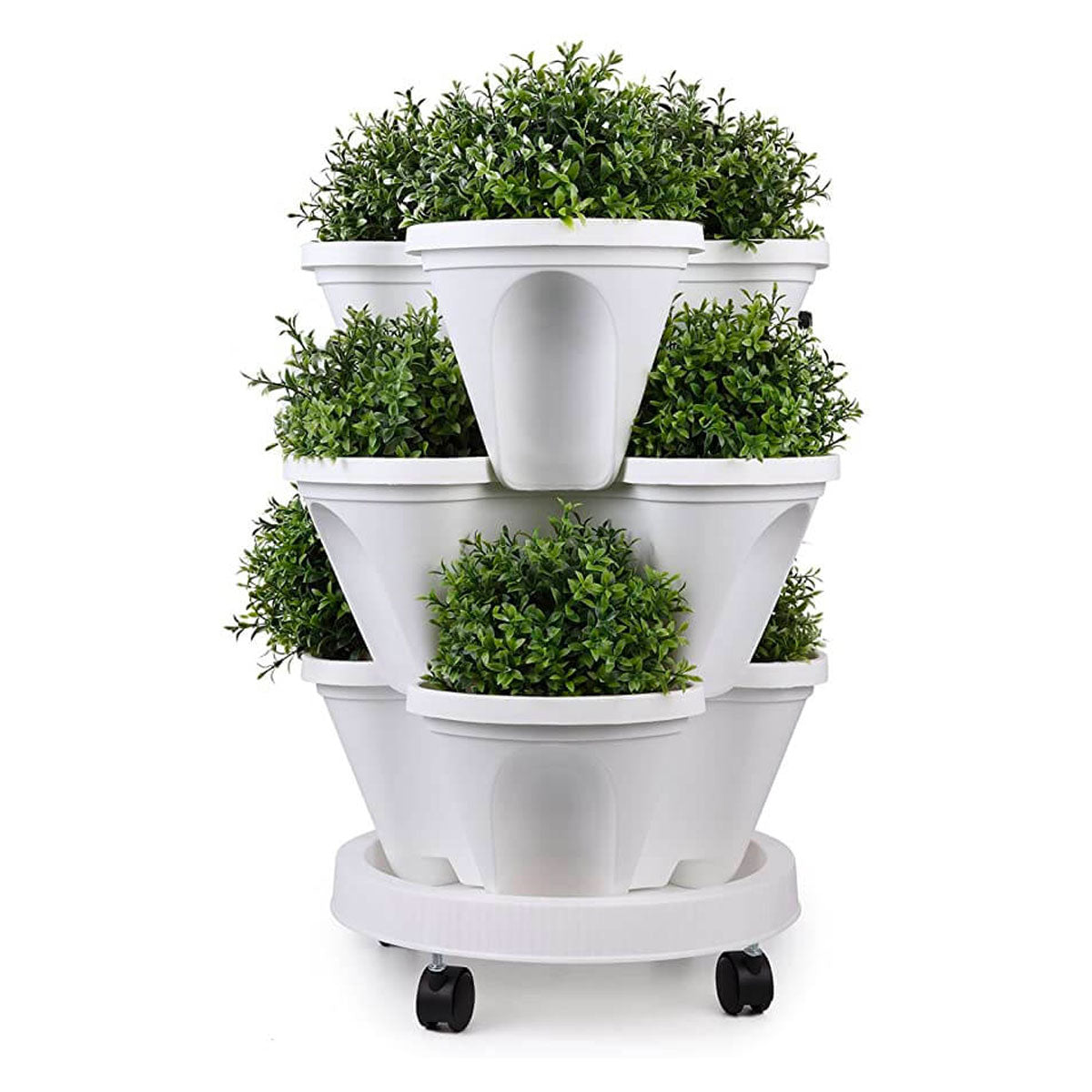 Vertical Stackable Planters - 4 Tier Garden Pots