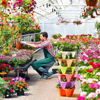 Vertical Stackable Planters - 4 Tier Garden Pots