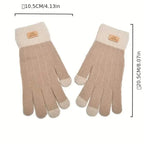 Stretch Knit Wool Full Finger Mittens