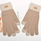 Stretch Knit Wool Full Finger Mittens