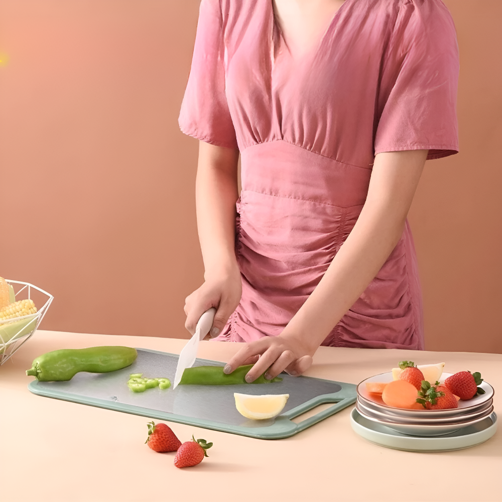 Versatile Double-Sided Stainless Steel Kitchen Board