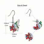 Stylish Hummingbird and Saffron Earrings