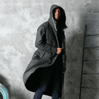 Stylish Long Black Raincoat