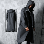 Stylish Long Black Raincoat