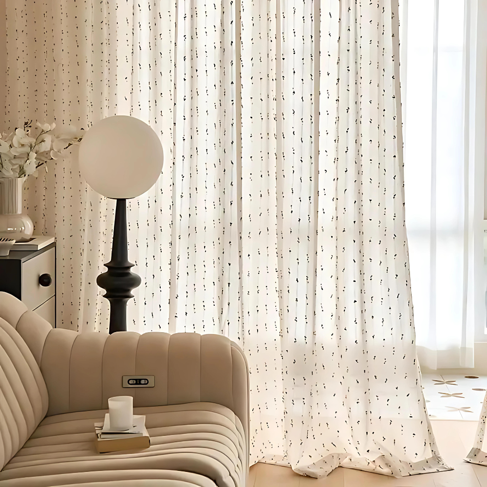 Sugar Bean Embroidered Tulle Curtain