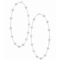 Super Huge Circle Pearls Earrings Thin Dangle