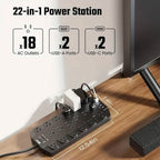 Superdanny 18 AC Outlets Surge Protector Power Strip with 2 USB C and 2 USB A Ports