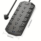Superdanny 18 AC Outlets Surge Protector Power Strip with 2 USB C and 2 USB A Ports