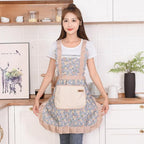 Floral Print Cotton Kitchen Apron