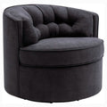 Swivel Accent Linen Fabric Bucket Reading Chair