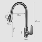 SWIVELUX faucet: Retractable spray, 360° swivel, modern design
