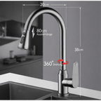 SWIVELUX faucet: Retractable spray, 360° swivel, modern design