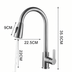 SWIVELUX faucet: Retractable spray, 360° swivel, modern design