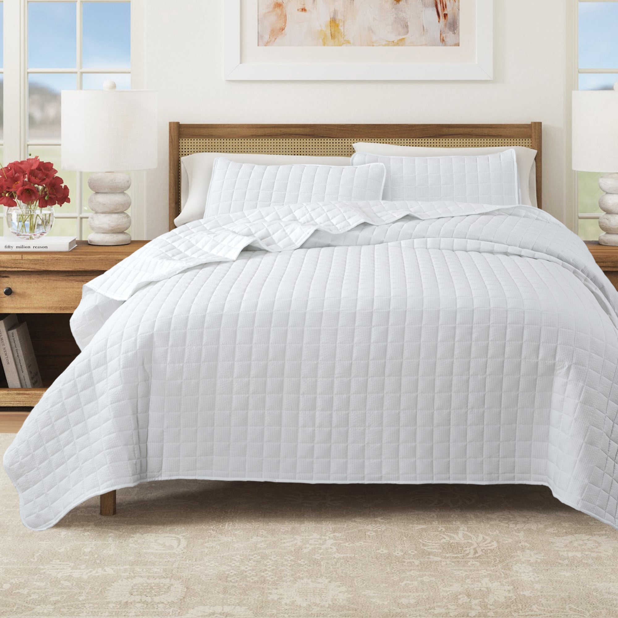 Box-Stitched Seersucker Quilt Set - Seersucker Collection