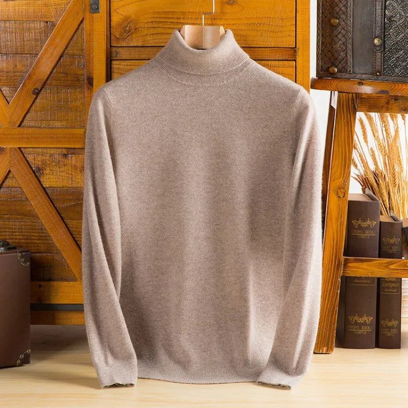 Sylvara 100% Pure Cashmere Turtleneck Sweater for Men