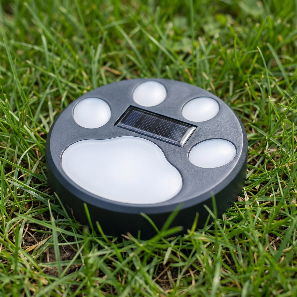 Solar-Powered Paw Print Garden Lights, 3-Pack