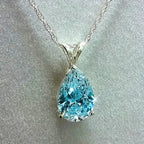 Teardrop Shaped Zirconia Pendant Copper Necklace