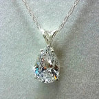 Teardrop Shaped Zirconia Pendant Copper Necklace