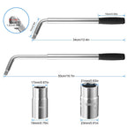 Telescoping Lug Wrench Extendable Tire Wheel Nut with CR-V Sockets