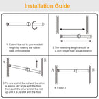 Tension Curtain Rod Spring Load Adjustable Curtain Pole