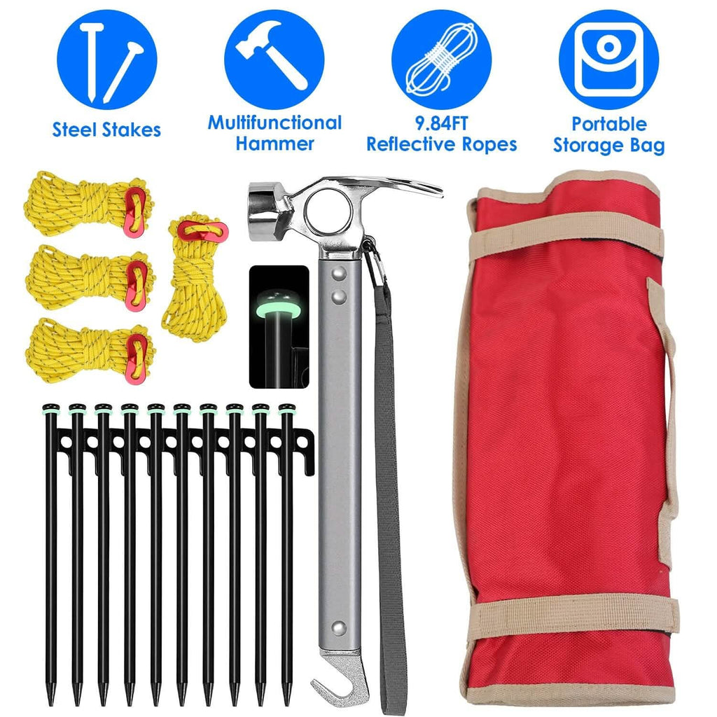 Tent Stakes Camping Hammer Set