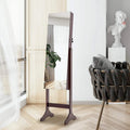 Tesmula Fashion Simple Jewelry Storage Mirror Cabinet With LED Lights