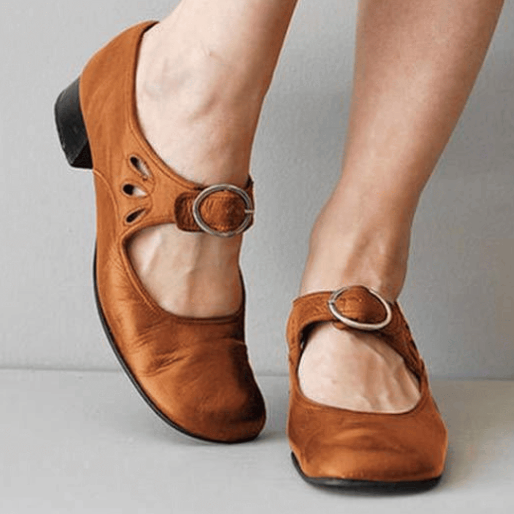 Niki | Classic Buckle Strap Comfort Flats