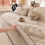 Plush Quilted Sofa Cover for Winter Comfort