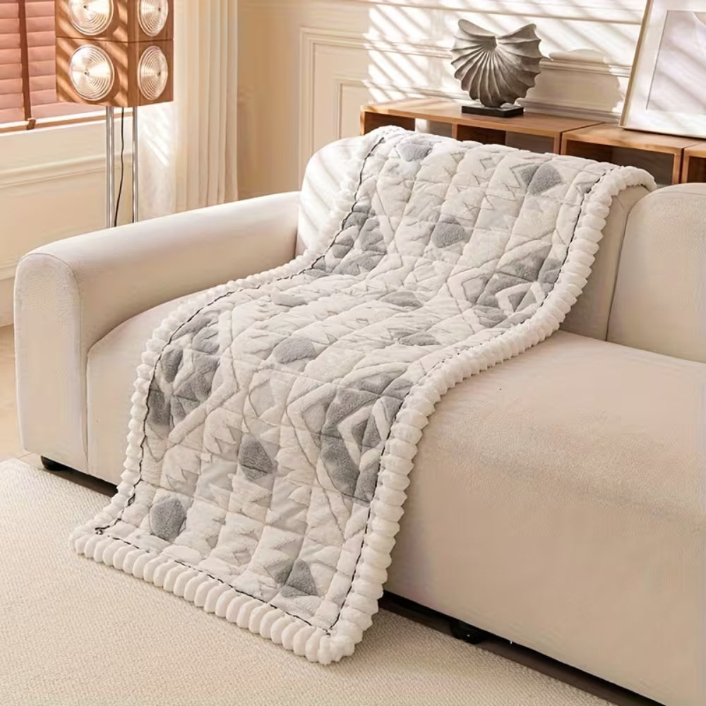 Plush Quilted Sofa Cover for Winter Comfort