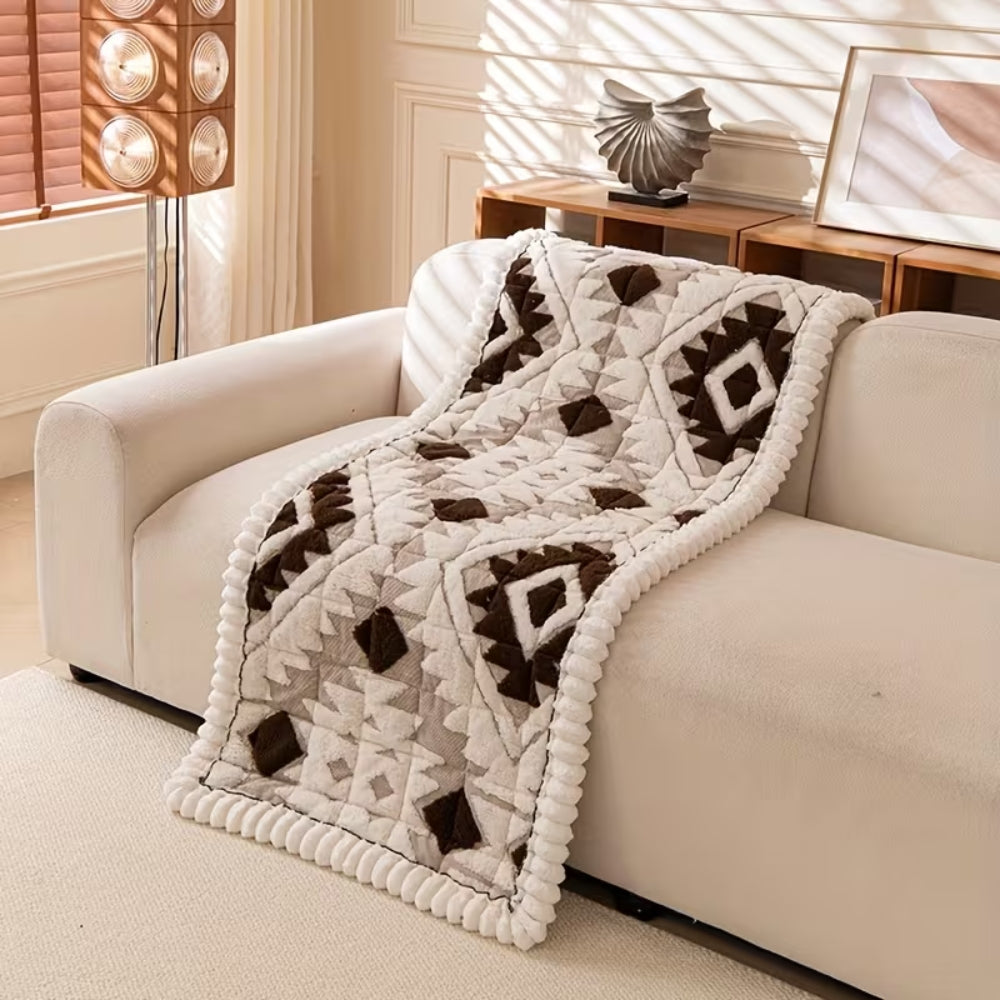 Plush Quilted Sofa Cover for Winter Comfort