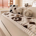 Plush Quilted Sofa Cover for Winter Comfort