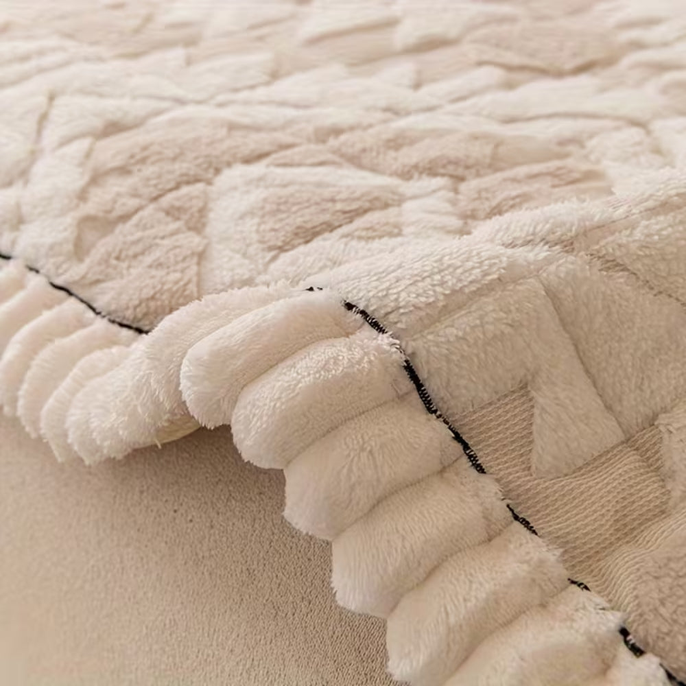 Plush Quilted Sofa Cover for Winter Comfort