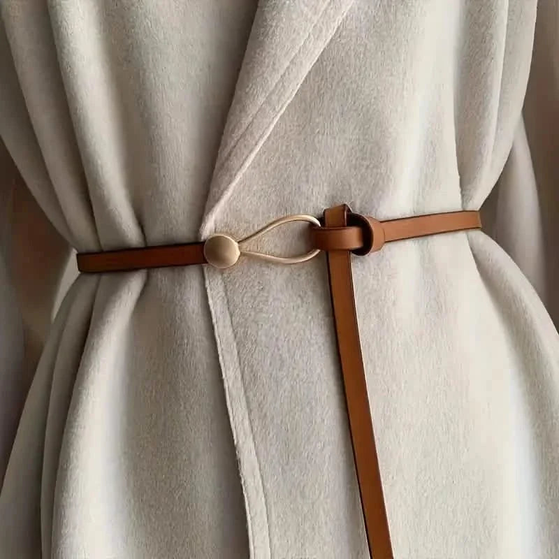 Thin Leather Belt Female Bow Leisure Belts